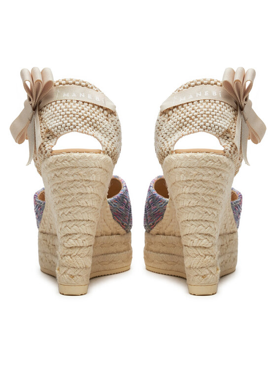 Manebi Manebi Espadryle Acapulco Heart-Shaped Wedge Espadrilles G 0.6 WH Różowy