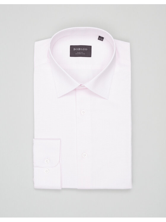 Borgio Borgio Koszula matera_00701 Różowy Slim Fit