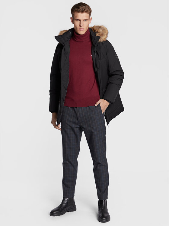 Tommy Hilfiger Tommy Hilfiger Bluză cu gât Pima MW0MW28048 Vișiniu Regular Fit