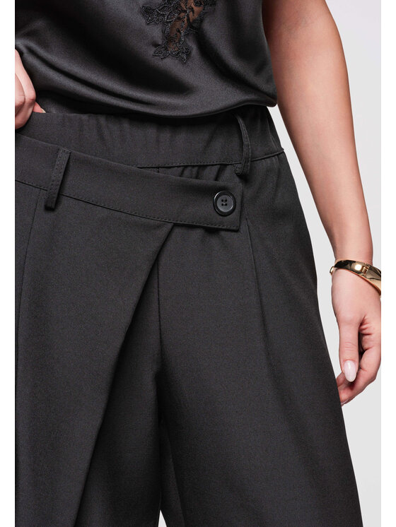 Ombre Ombre Spodnie materiałowe OW-PA-E0003 Czarny Loose Fit