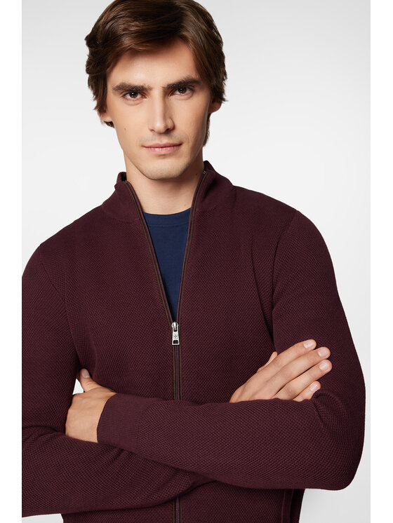 Próchnik Próchnik Kardigan PM11 SW073224000042 Bordowy Regular Fit