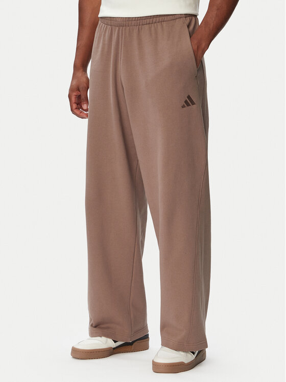 adidas Donji dio trenerke Kit Small Logo Wide KW2339 Bež Relaxed Fit