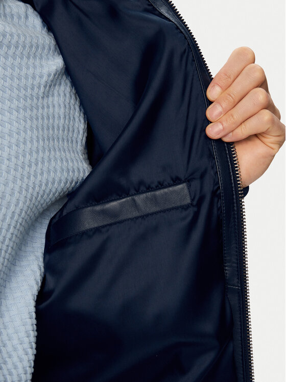 BOSS BOSS Geacă de piele Jonorve 50562519 Bleumarin Regular Fit