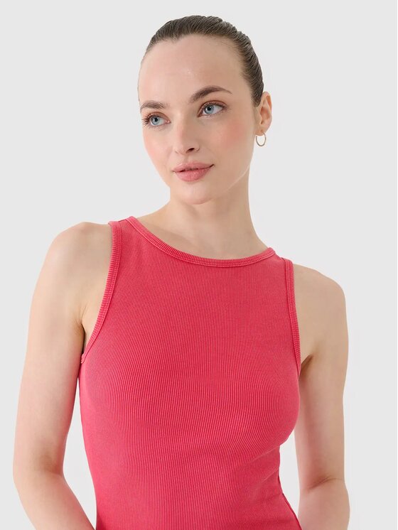 4F 4F Úpletové šaty 4FRSS25TDREF180-54S Ružová Slim Fit