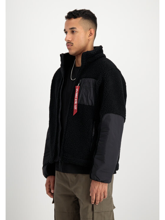 Alpha Industries Alpha Industries Kurtka outdoor Sherpa Zip-Jacket Czarny Regular Fit