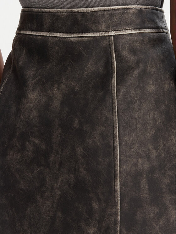 Guess Guess Spódnica z imitacji skóry W5YD46 WHDI0 Szary Regular Fit
