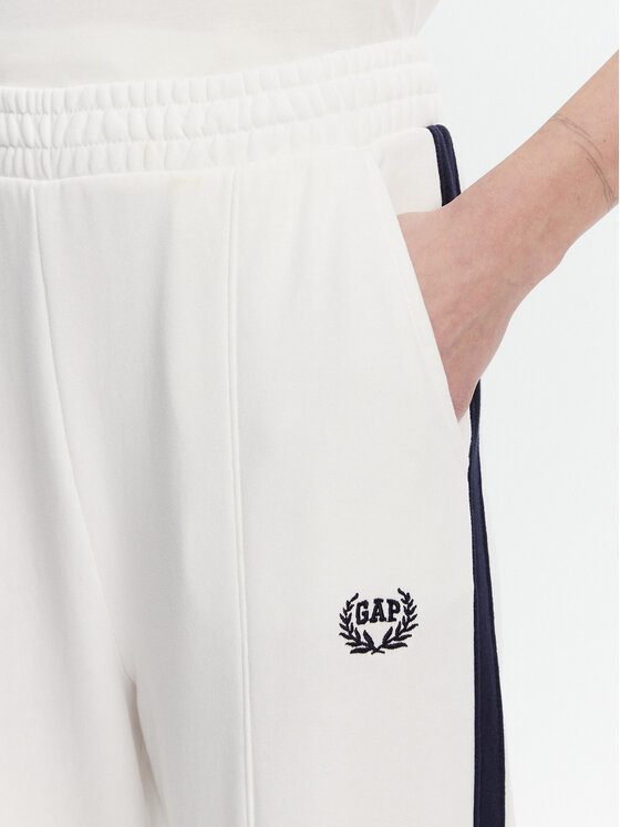Gap Gap Spodnie dresowe 732234-01 Biały Regular Fit