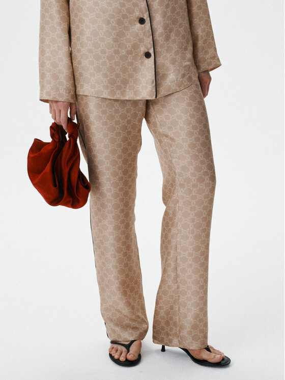 MARI PRETI MARI PRETI Pantaloni di tessuto MONOGRAM M Beige Regular Fit