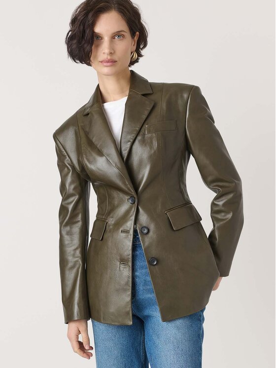 La Mania La Mania Marynarka ALVA Zielony Classic Fit