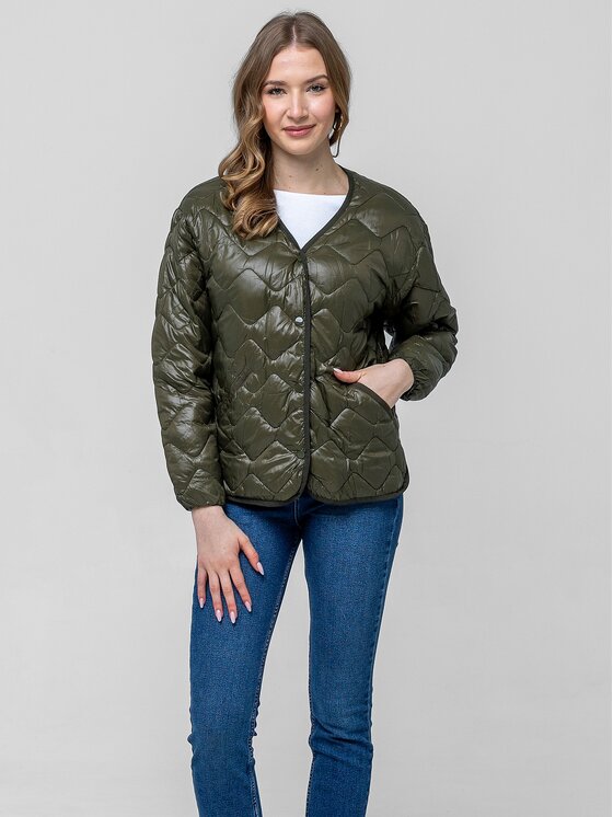 Perso Perso Prechodná bunda BLE260048F Zelená Regular Fit