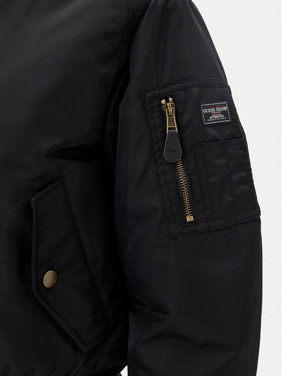 Guess Jeans Guess Jeans Bomber dzseki W5RL81 WHAA2 Fekete Regular Fit