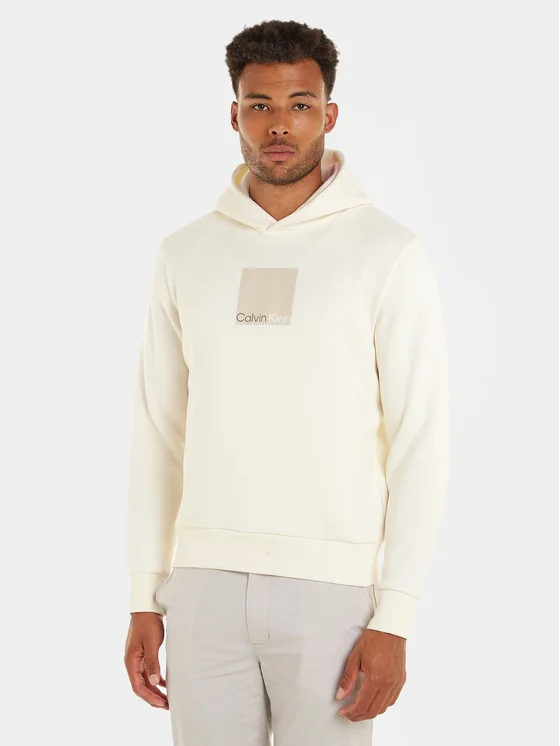 Calvin Klein Sweatshirt Square Logo K10K111827 Écru Regular Fit