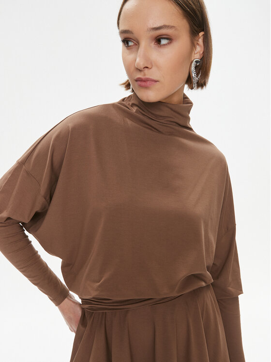 PINKO Pinko Vsakodnevna obleka Atom 102193 A1DE Rjava Regular Fit