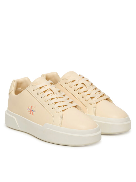 Calvin Klein Calvin Klein Sneakersy Chunky Cupsole Laceup Lth Ml YW0YW01947 Krémová