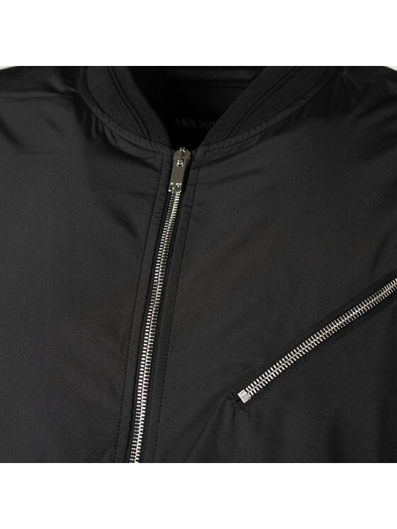 Les Hommes Les Hommes Giacca di transizione LKO102 250U | Light Weight Nylon Bomber with Multiple Zips Nero Regular Fit