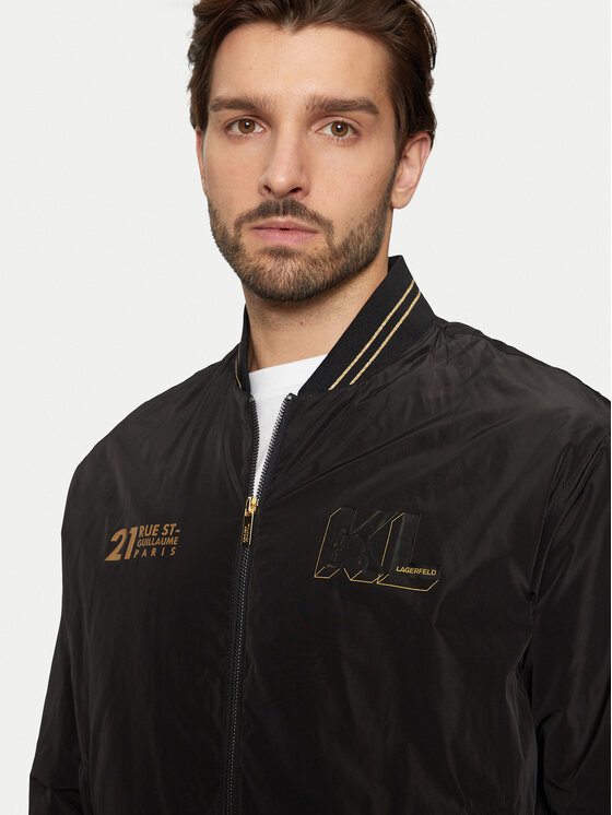 KARL LAGERFELD KARL LAGERFELD Bomber dzseki 505405 551501 Fekete Regular Fit