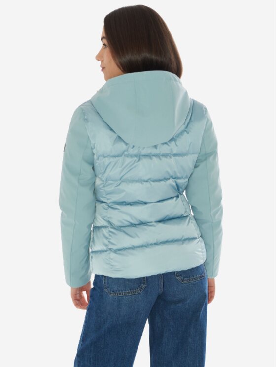 Yes Zee Yes Zee Giubbotto piumino giubbino donna Celeste Regular Fit