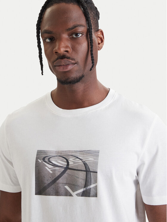 HUGO HUGO Тишърт Dostino 50557674 Бял Regular Fit
