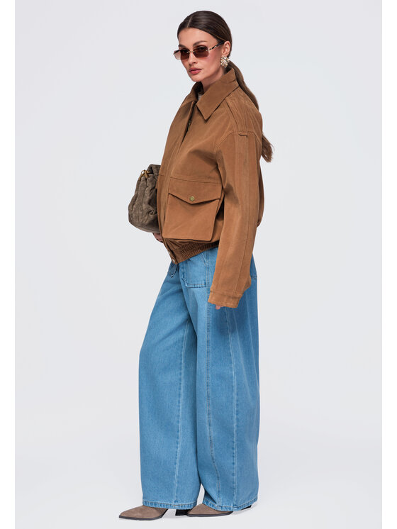 Ombre Ombre Kurtka przejściowa OW-JANP-0142 Beżowy Relaxed Fit