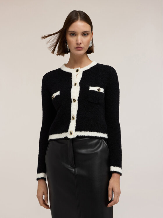 Motivi Motivi Cardigan M558W003663N0Z3 Nero Regular Fit