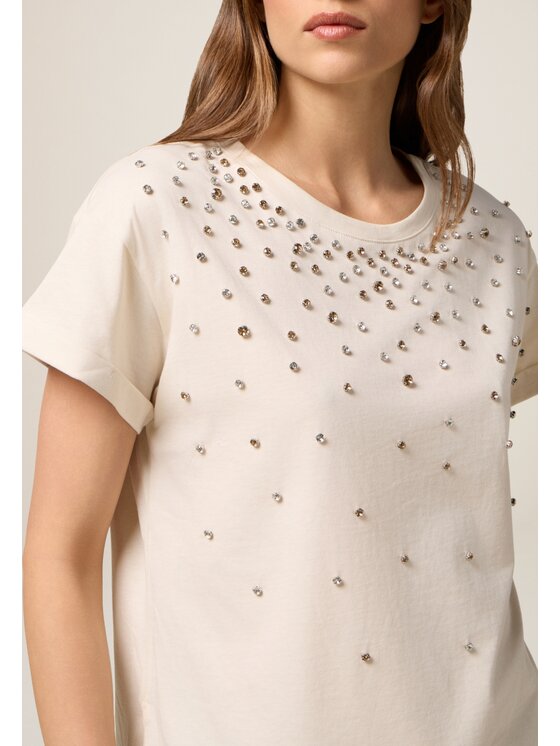 Oltre Oltre T-Shirt G00HJ004344N002 Biały Regular Fit