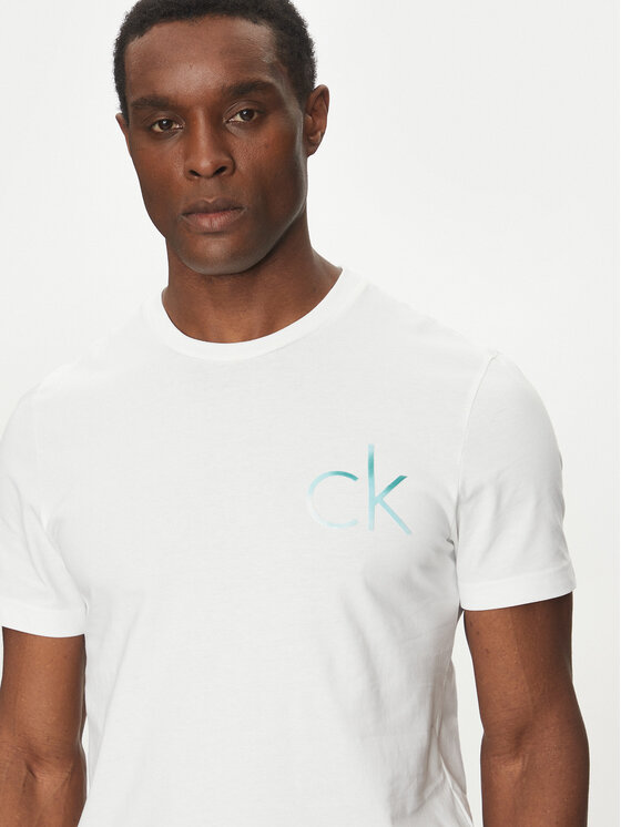 Calvin Klein Calvin Klein T-Shirt Chest Logo K10K114146 Biały Regular Fit