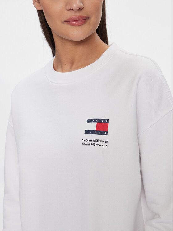 Tommy Jeans Tommy Jeans Bluză Graphic Flag DW0DW17328 Alb Boxy Fit