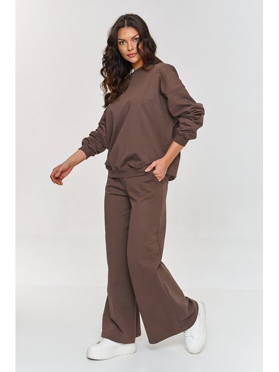 Makadamia Makadamia Dres M863 Brązowy Oversize