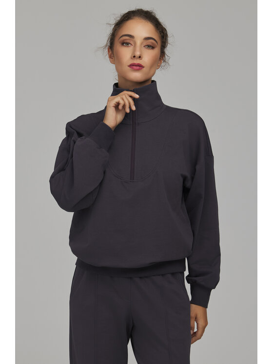 NIFE NIFE Mikina BL15 Tmavosivá Relaxed Fit