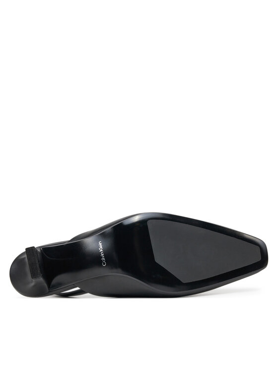 Calvin Klein Calvin Klein Sandale Heel Mule Pump 50 - Lth HW0HW02551 Crna