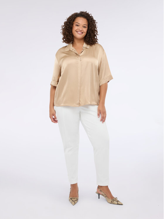Fiorella Rubino Fiorella Rubino Spodnie materiałowe P712L002238N011 Biały Regular Fit
