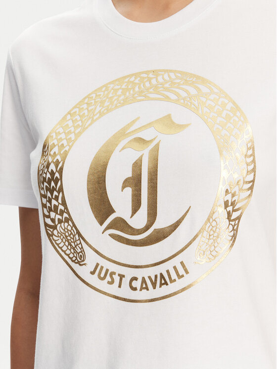 Just Cavalli Just Cavalli T-Shirt 78PAHT01 Bílá Regular Fit