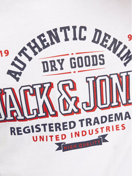 Jack & Jones Junior Jack & Jones Junior T-Shirt Logo 12258877 Biały Regular Fit
