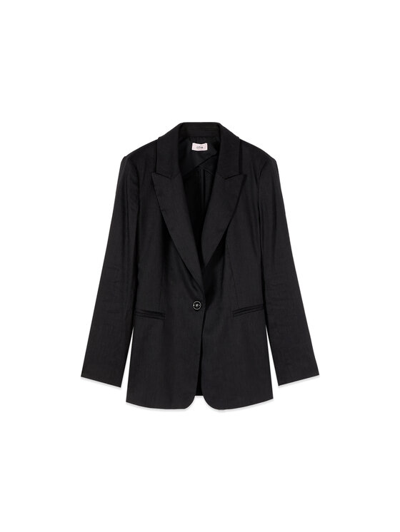 Oltre Oltre Marynarka Q002R004620N033 Czarny Regular Fit