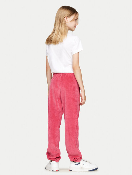 Tommy Hilfiger Tommy Hilfiger Pantaloni da tuta Script Velour KG0KG08221 Rosa Regular Fit