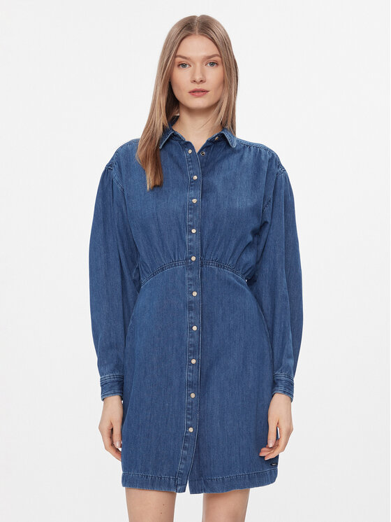 Pepe Jeans Džínsové šaty Julie PL953449 Modrá Slim Fit