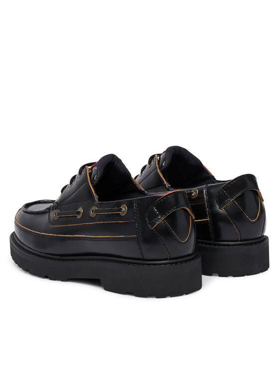 Tommy Jeans Tommy Jeans Īsi apavi Archive '01 Boat Shoe Lthr EM0EM01705 Melns