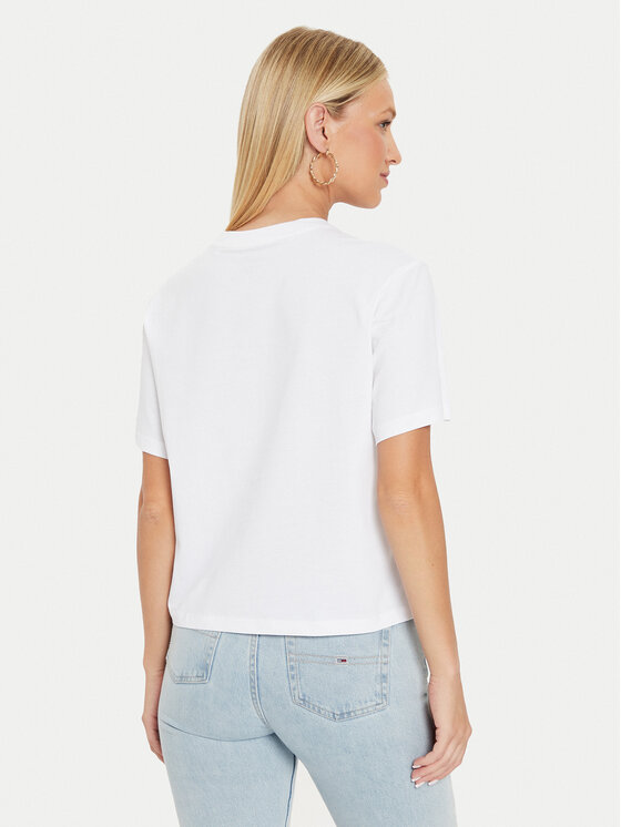 Guess Jeans Guess Jeans T-krekls W4YI73 K8HM0 Balts Boxy Fit