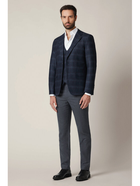 Lancerto Lancerto Marynarka Gesualdo MA131225000008 Granatowy Slim Fit