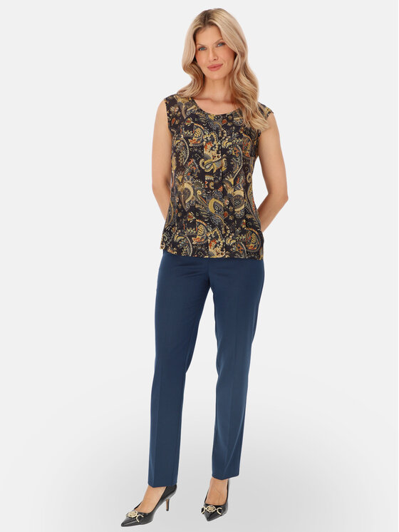 Potis & Verso Potis & Verso Bluzka Franka Granatowy Regular Fit