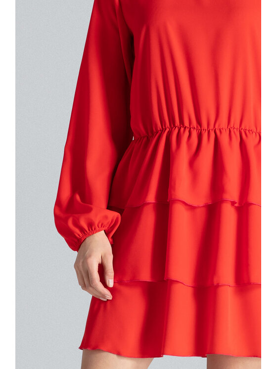 FIGL FIGL Sukienka M601 Czerwony Regular Fit