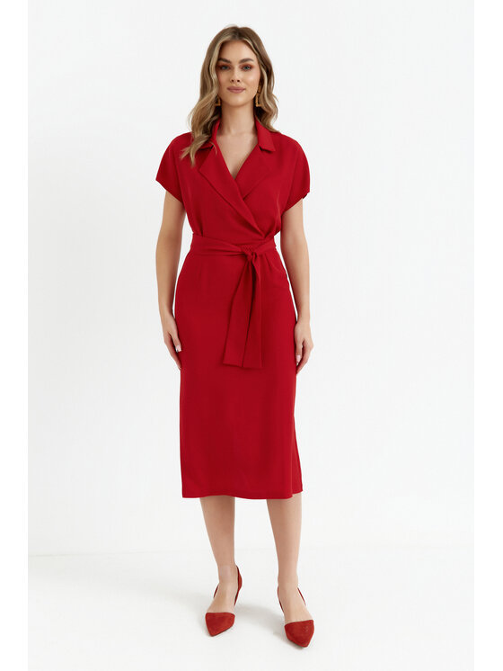 Stylove Stylove Sukienka koktajlowa S363 Czerwony Premium Fit