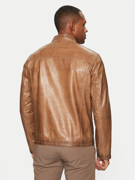 Milestone Milestone Geacă de piele Marco 991063 20305 Maro Regular Fit