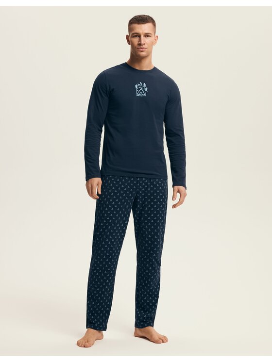 Henderson Henderson Piżama 43478 Granatowy Regular Fit