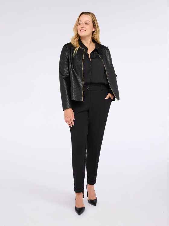 Fiorella Rubino Fiorella Rubino Giacca in similpelle R353T001230N033 Nero Boxy Fit