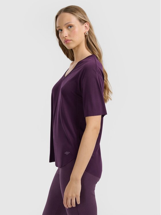 4F 4F T-Shirt 4FRAW25TTSHF3283-50S Μωβ Loose Fit