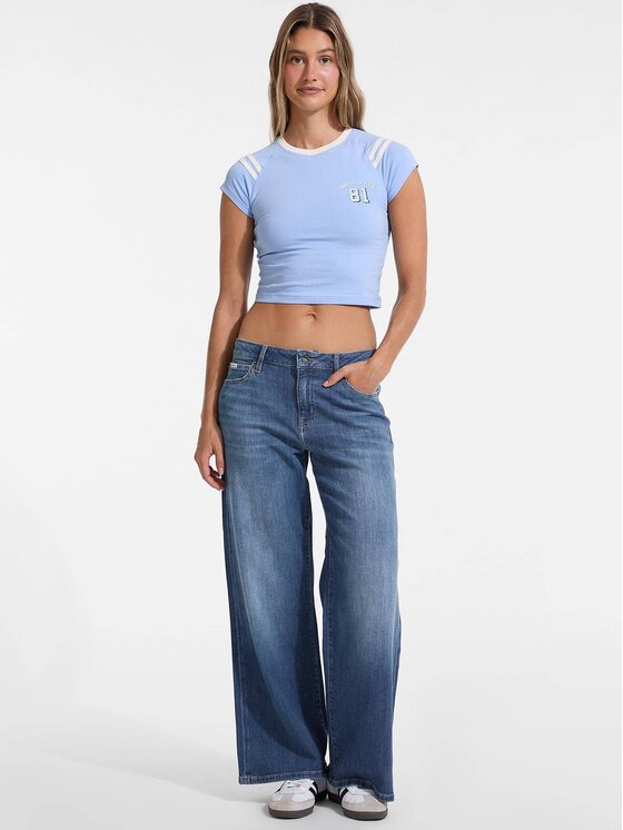 Guess Jeans Guess Jeans T-Shirt 175483 Modrá Classic Fit
