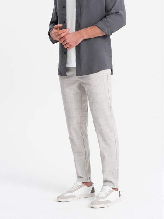 Ombre Ombre Chino kalhoty OM-PACP-0187 Béžová Regular Fit