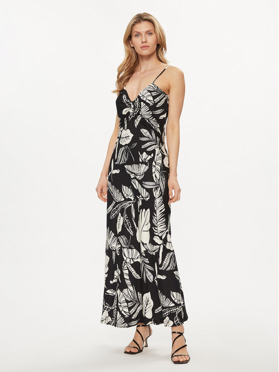 Fracomina Fracomina Rochie de vară FJ24SD3005W413R8 Negru Regular Fit