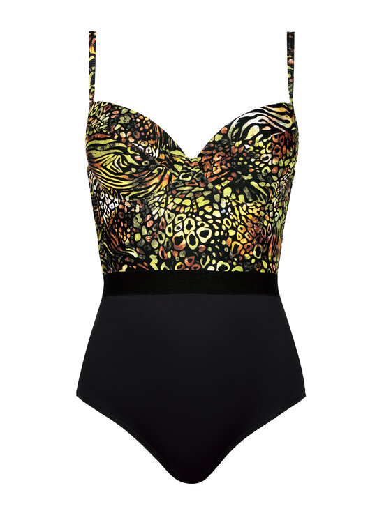 Miss Lou Miss Lou Costume da bagno Elizabeth Safari Fashion J-ML029 Nero